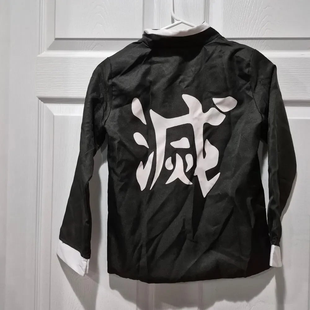 Demon Slayer Tanjiro Costume Black Cosplay kids halloween Child Boys Size SMALL